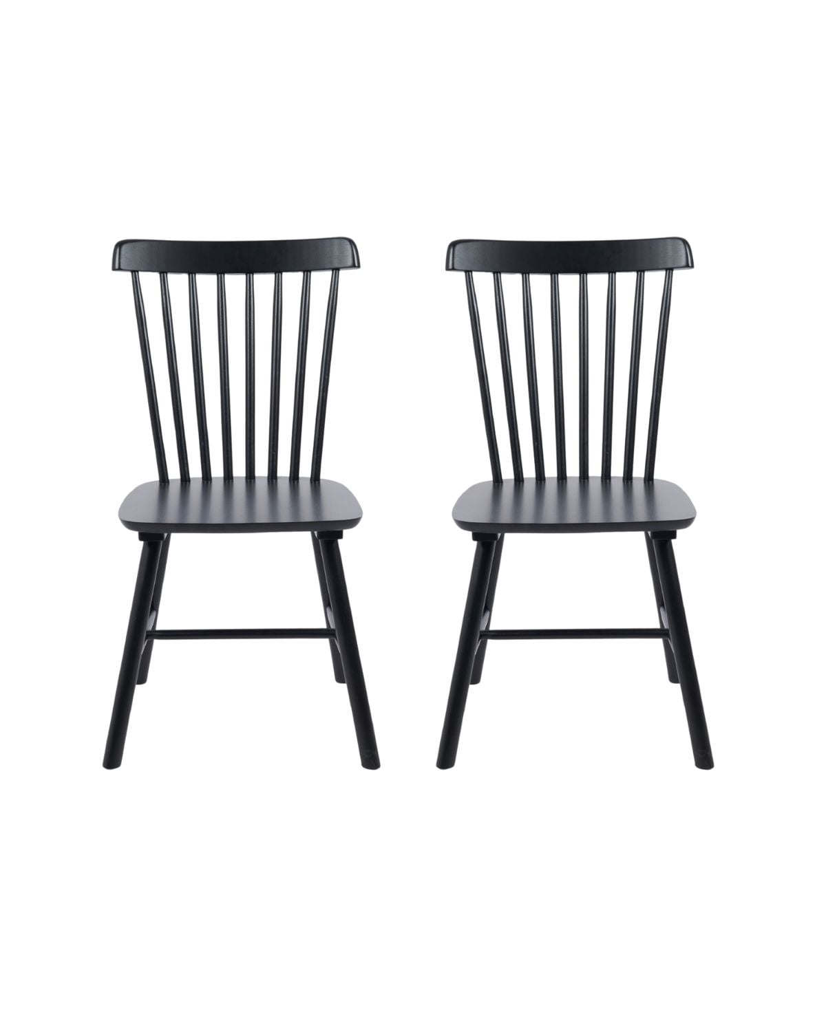 PACK 2 SILLA DE COMEDOR WINDSOR DE MADERA - NEGRO - 1