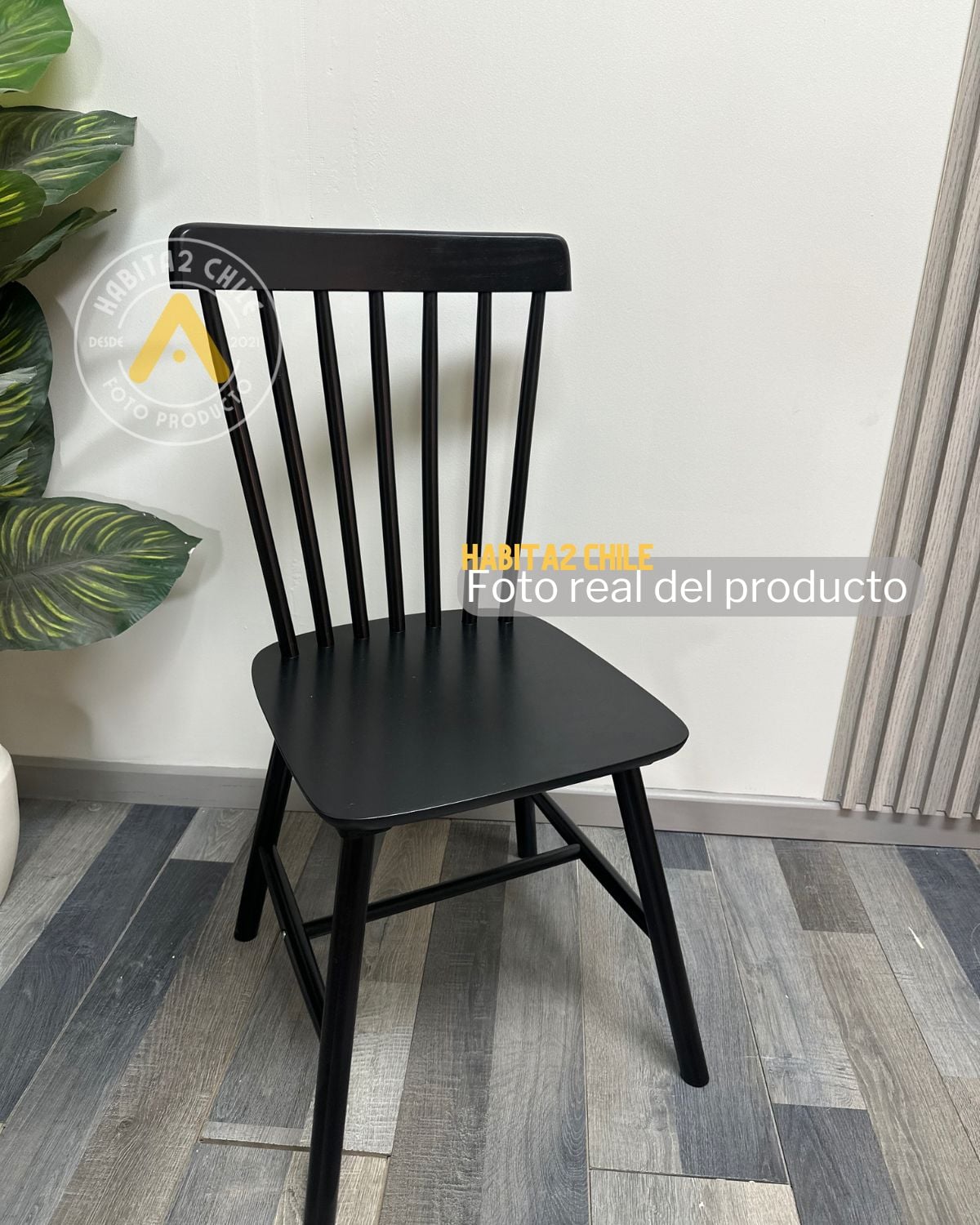 PACK 2 SILLA DE COMEDOR WINDSOR DE MADERA - NEGRO - 5