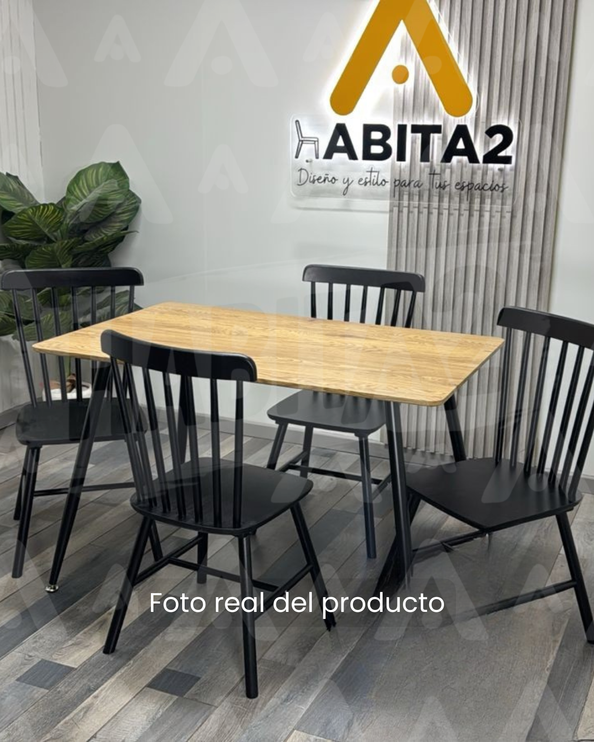 PACK 4 SILLA DE COMEDOR WINDSOR DE MADERA - NEGRO - 4