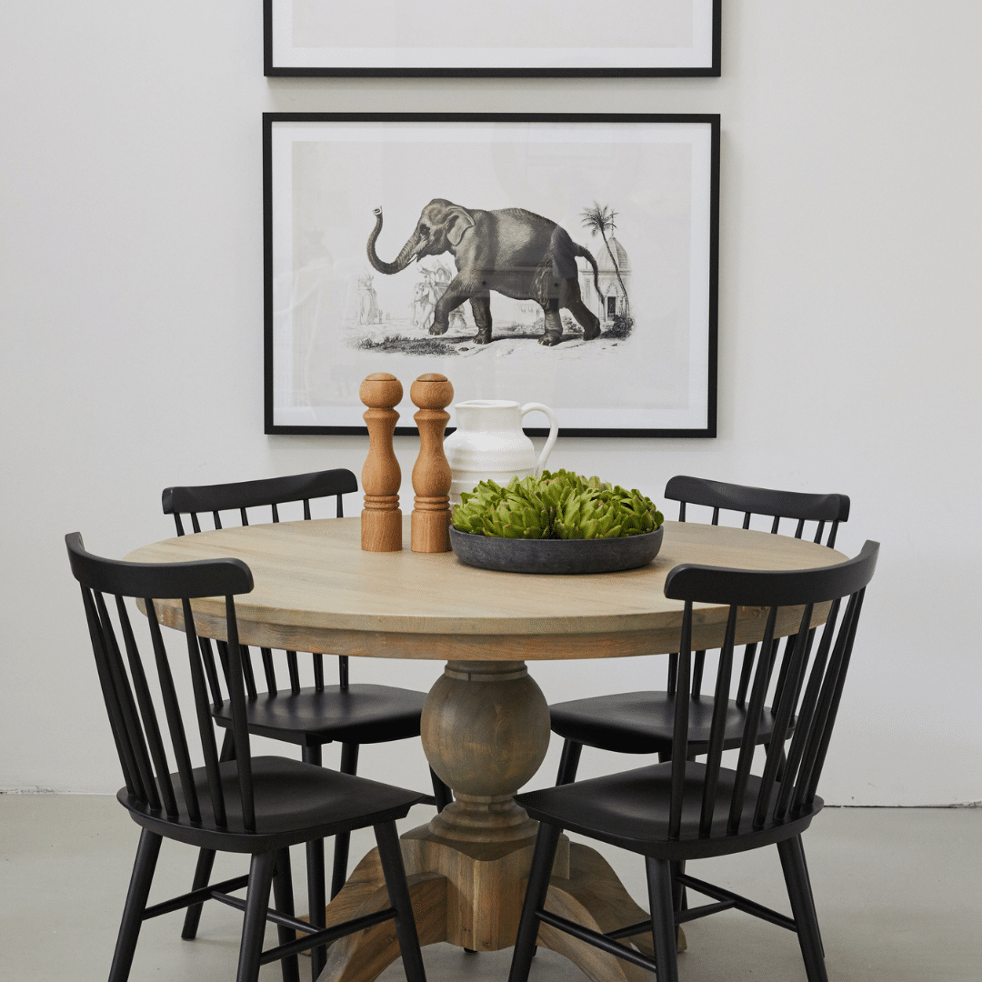 PACK 6 SILLA DE COMEDOR WINDSOR DE MADERA - NEGRO - 3