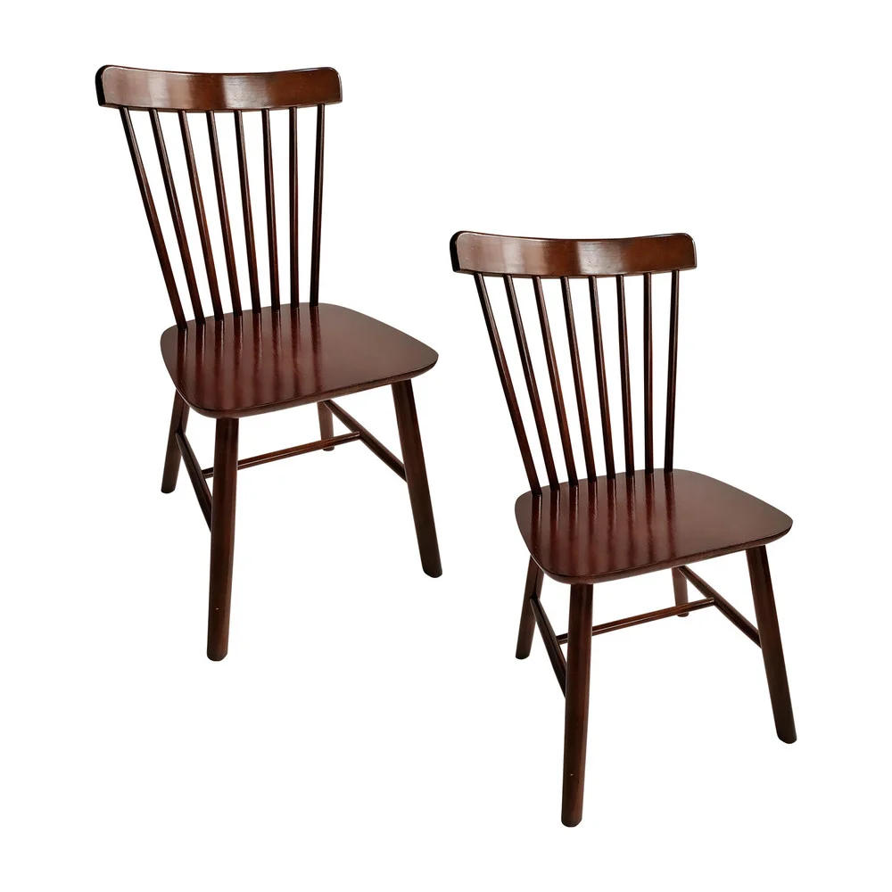PACK HABITA2 MADERA CAFÉ 2 SILLA COMEDOR WINDSOR - 1