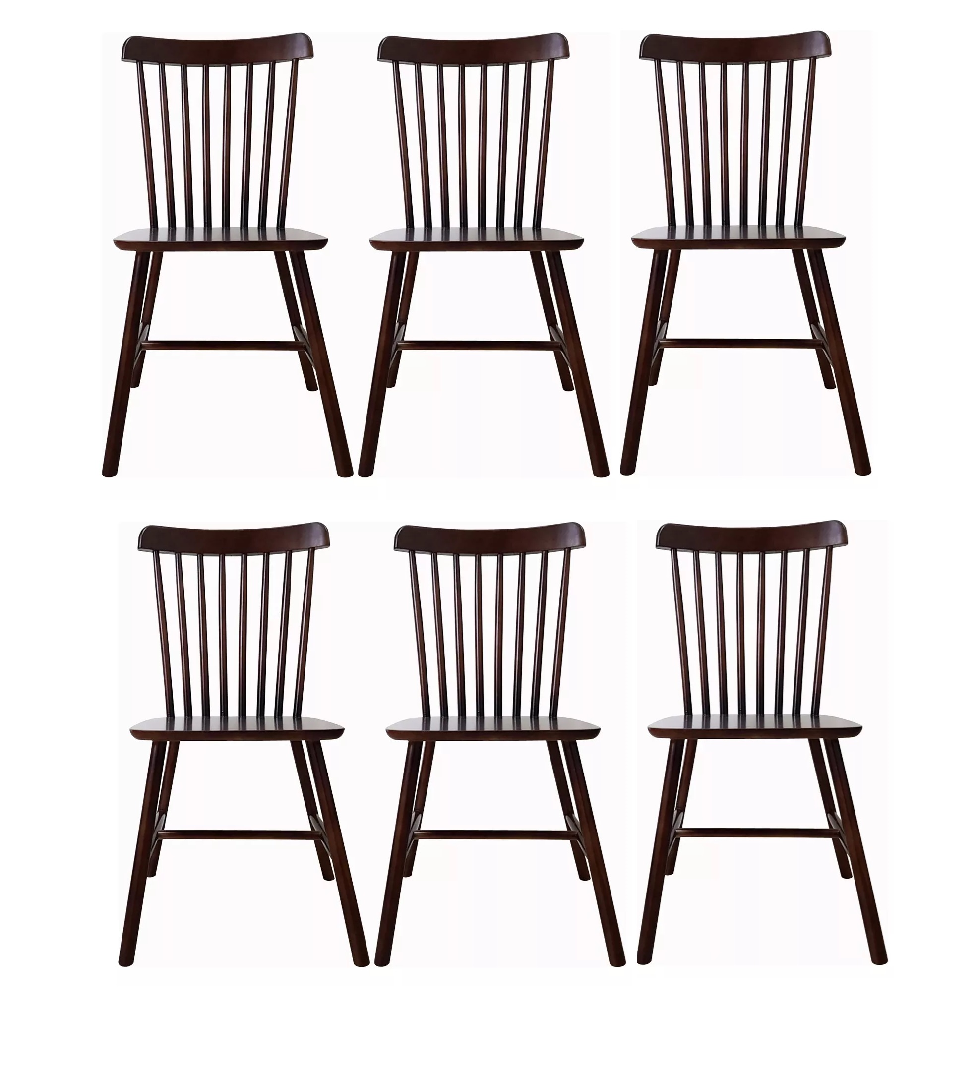 PACK HABITA2 CAFÉ 6 SILLA COMEDOR WINDSOR MADERA - 1