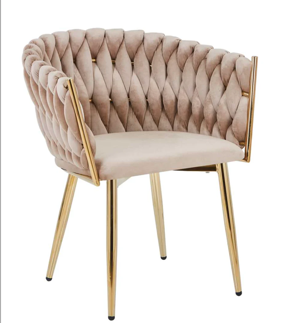 SILLA SITIAL ELEGANTE QUEEN TERCIOPELO - BEIGE - 1
