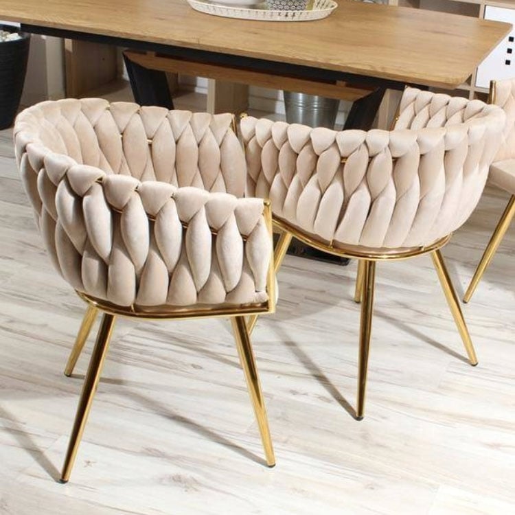 SILLA SITIAL ELEGANTE QUEEN TERCIOPELO - BEIGE - 2