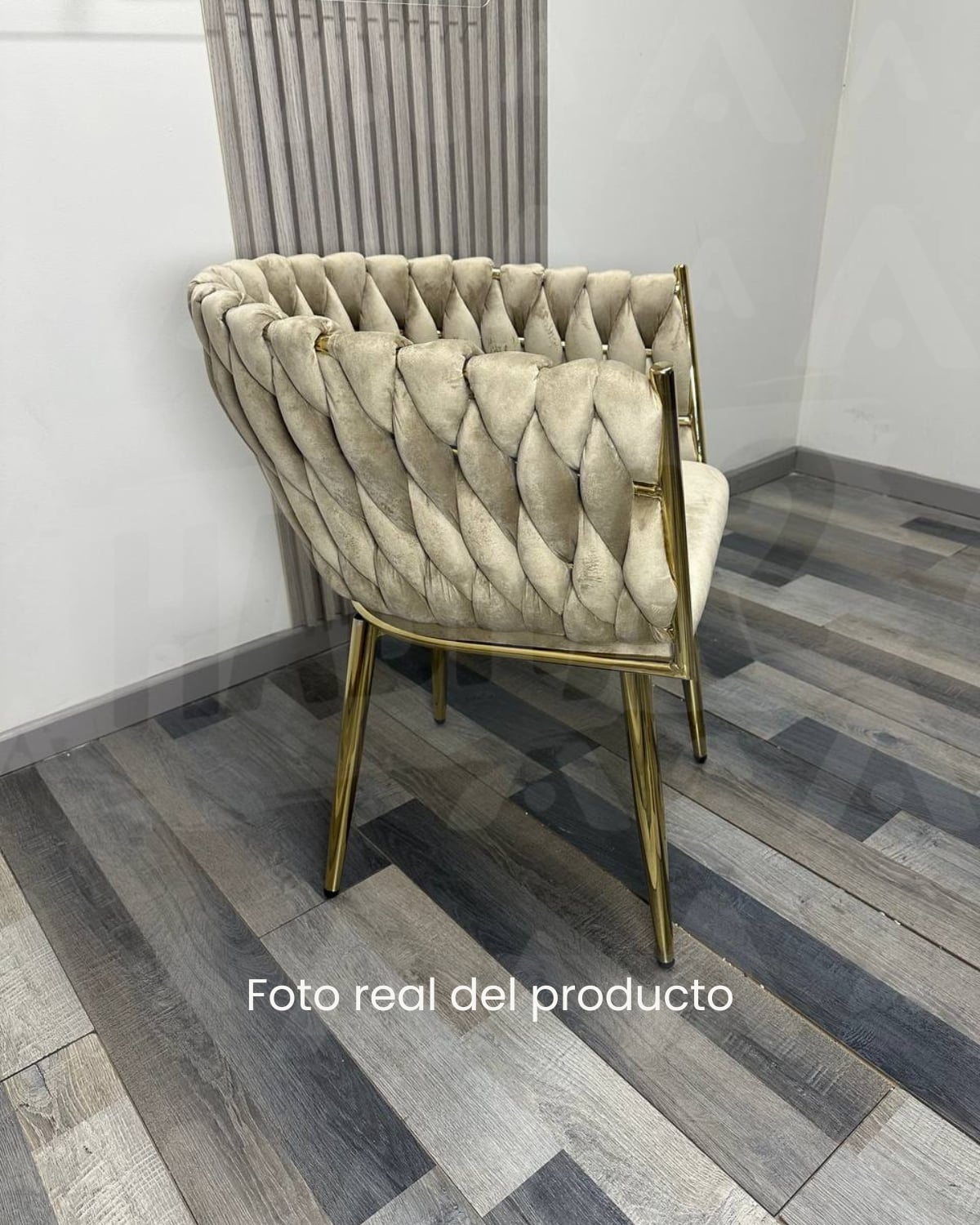 SILLA SITIAL ELEGANTE QUEEN TERCIOPELO - BEIGE - 4