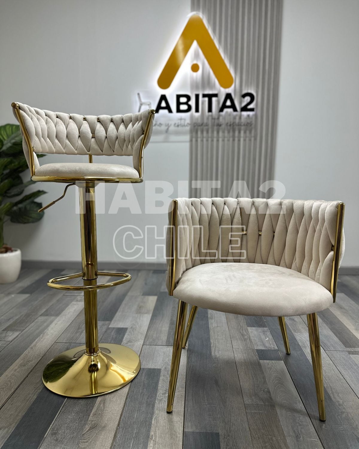 SILLA SITIAL ELEGANTE QUEEN TERCIOPELO - BEIGE - 6