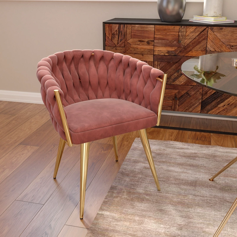 SILLA SITIAL ELEGANTE QUEEN TERCIOPELO - ROSA - 2