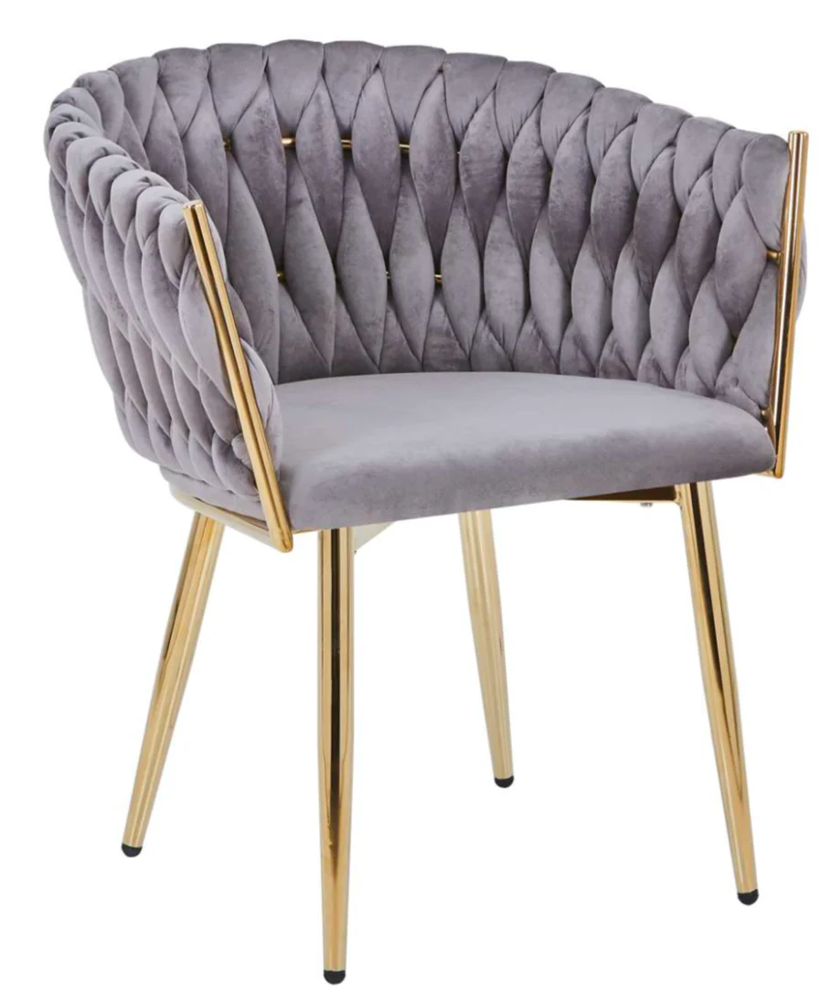 SILLA SITIAL ELEGANTE QUEEN TERCIOPELO - GRIS - 1