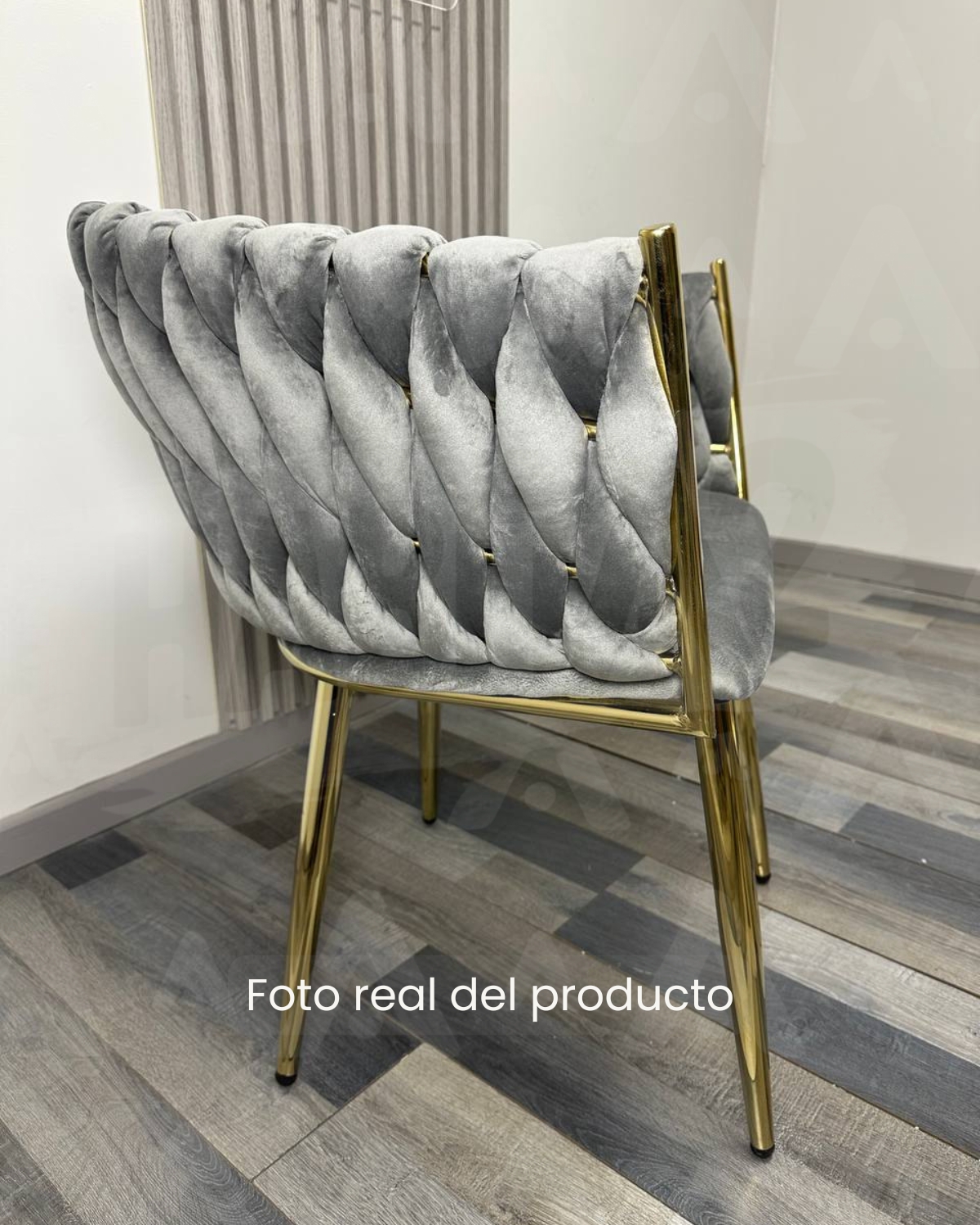 SILLA SITIAL ELEGANTE QUEEN TERCIOPELO - GRIS - 4