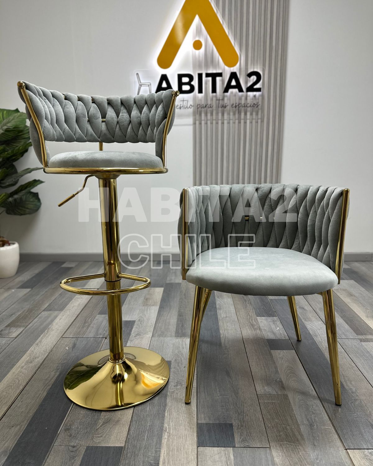 SILLA SITIAL ELEGANTE QUEEN TERCIOPELO - GRIS - 5