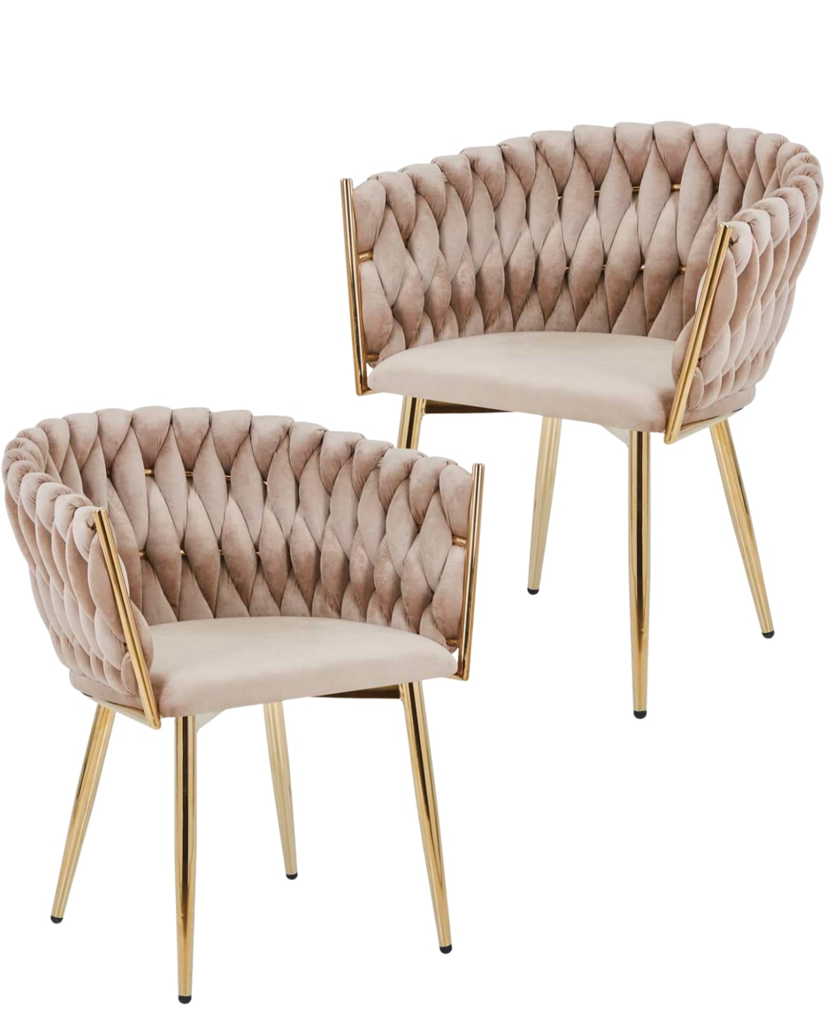 PACK 2 SILLAS SITIALES ELEGANTES QUEEN TERCIOPELO - BEIGE - 1