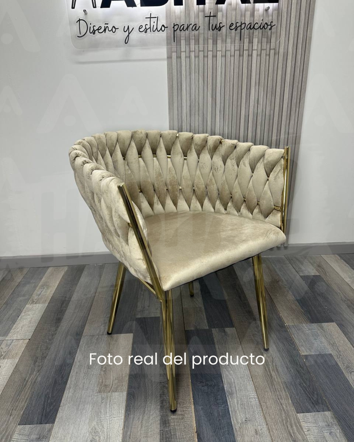 PACK 2 SILLAS SITIALES ELEGANTES QUEEN TERCIOPELO - BEIGE - 2