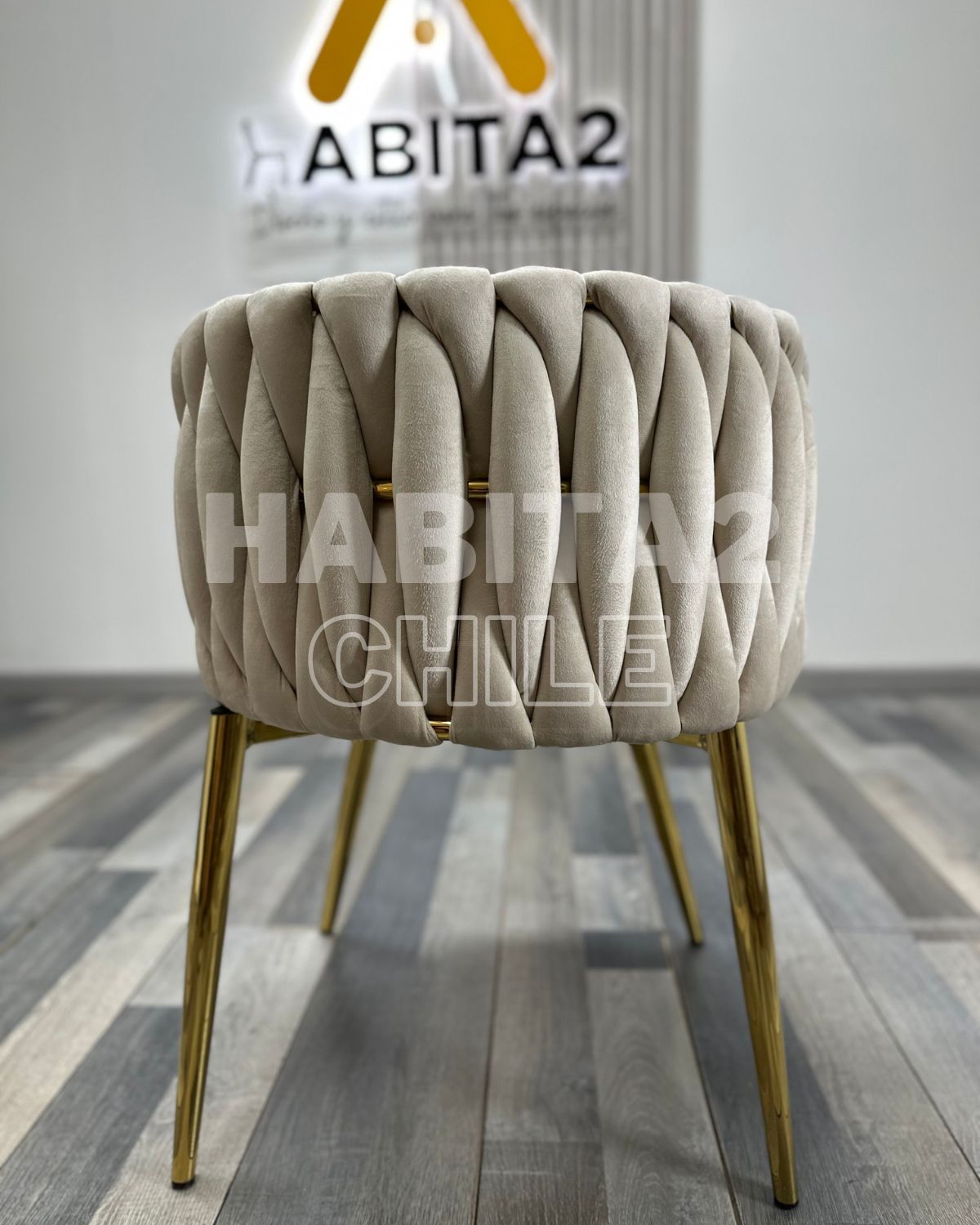PACK 2 SILLAS SITIALES ELEGANTES QUEEN TERCIOPELO - BEIGE - 5