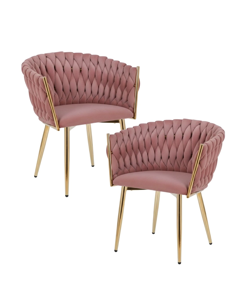 PACK 2 SILLAS SITIALES ELEGANTES QUEEN TERCIOPELO - ROSA - 1