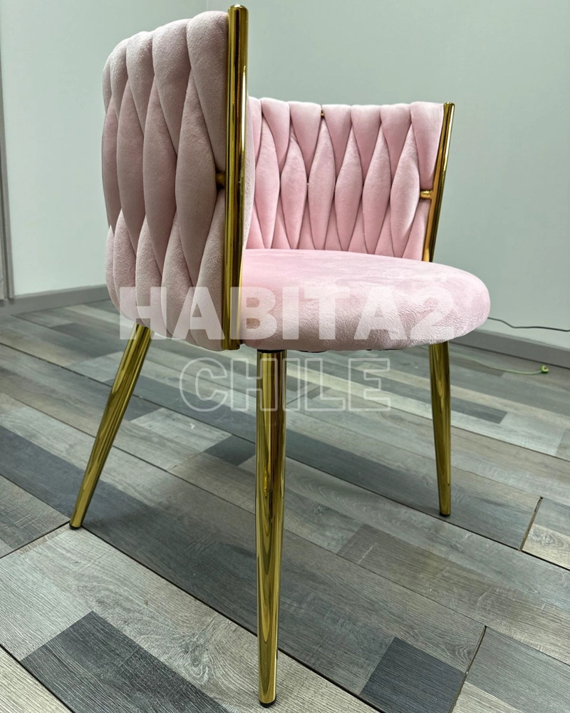 PACK 2 SILLAS SITIALES ELEGANTES QUEEN TERCIOPELO - ROSA - 5