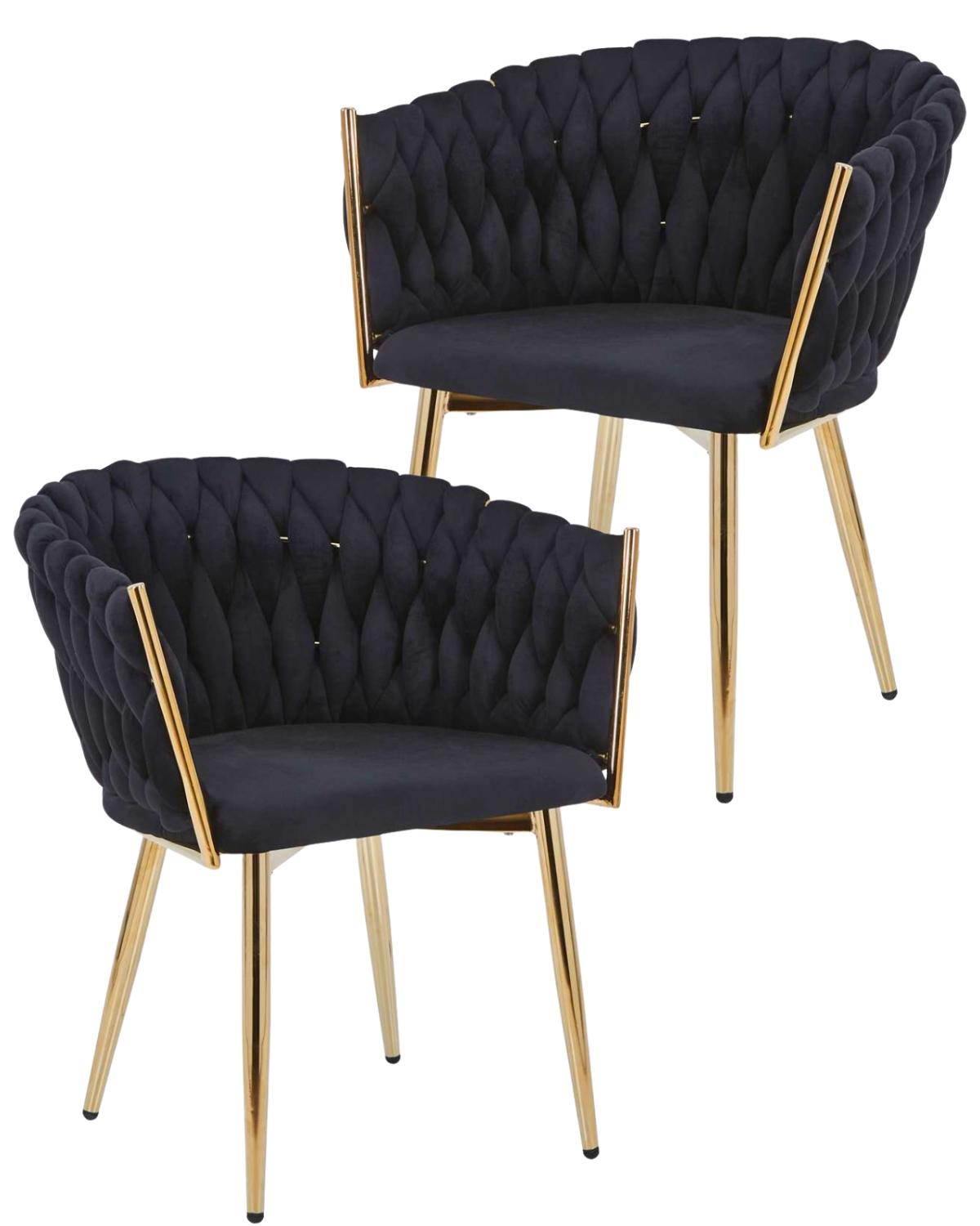 PACK 2 SILLAS SITIALES ELEGANTES QUEEN TERCIOPELO - NEGRO - 1