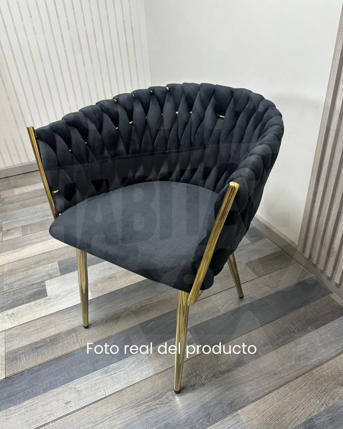 PACK 2 SILLAS SITIALES ELEGANTES QUEEN TERCIOPELO - NEGRO - 2