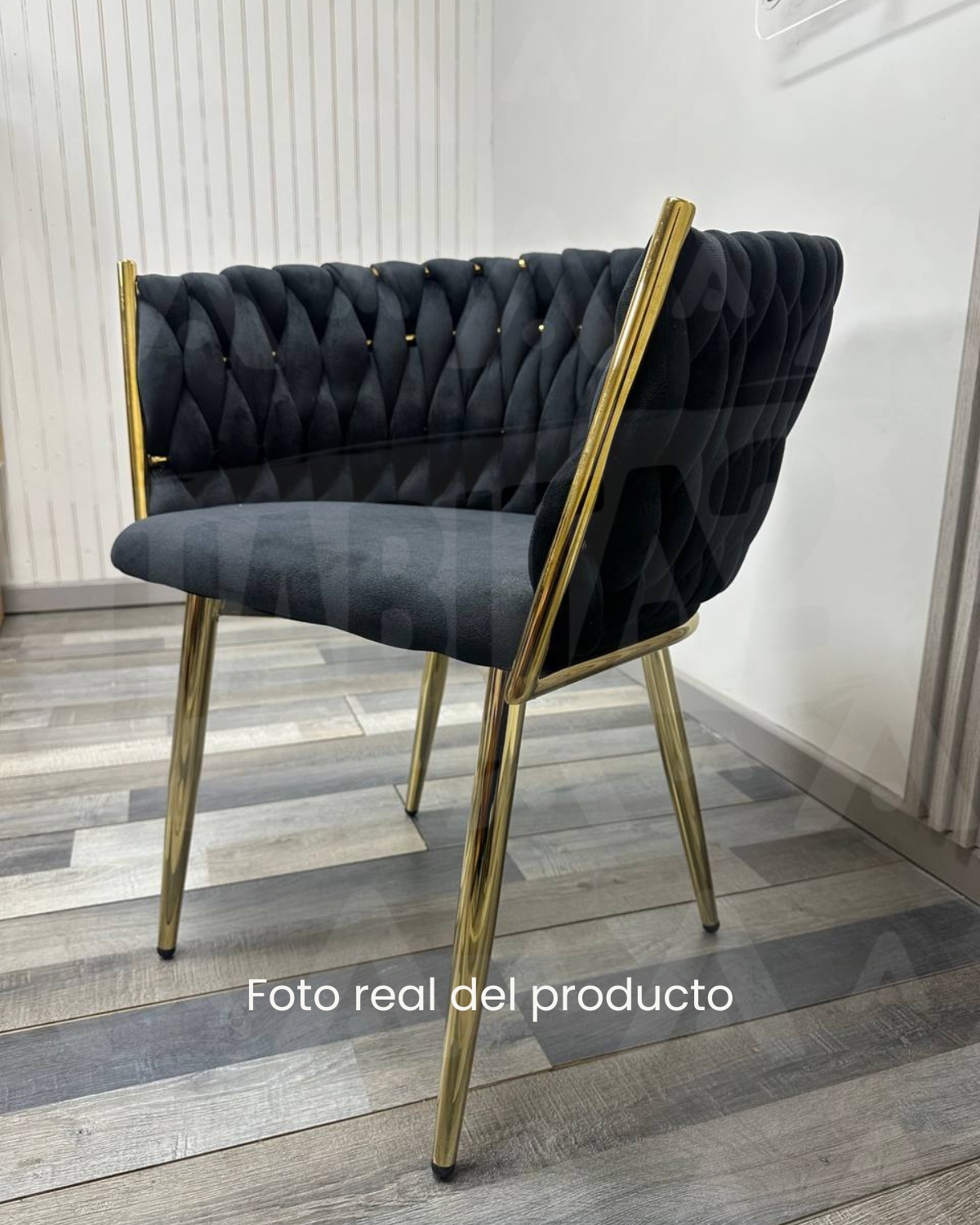 PACK 2 SILLAS SITIALES ELEGANTES QUEEN TERCIOPELO - NEGRO - 3