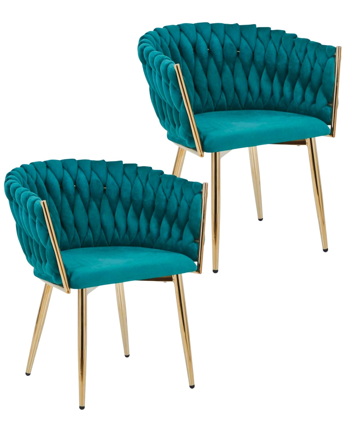 PACK 2 SILLAS SITIALES ELEGANTES QUEEN TERCIOPELO - VERDE - 1