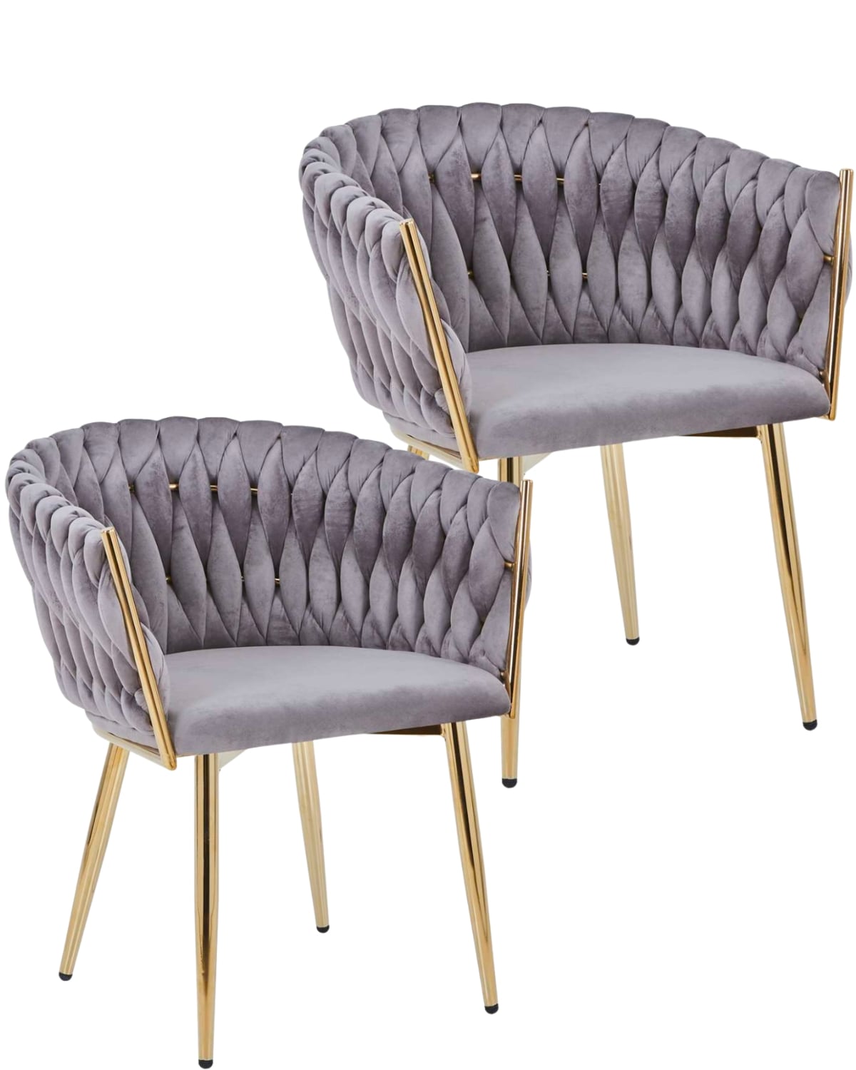 PACK 2 SILLAS SITIALES ELEGANTES QUEEN TERCIOPELO - GRIS - 1