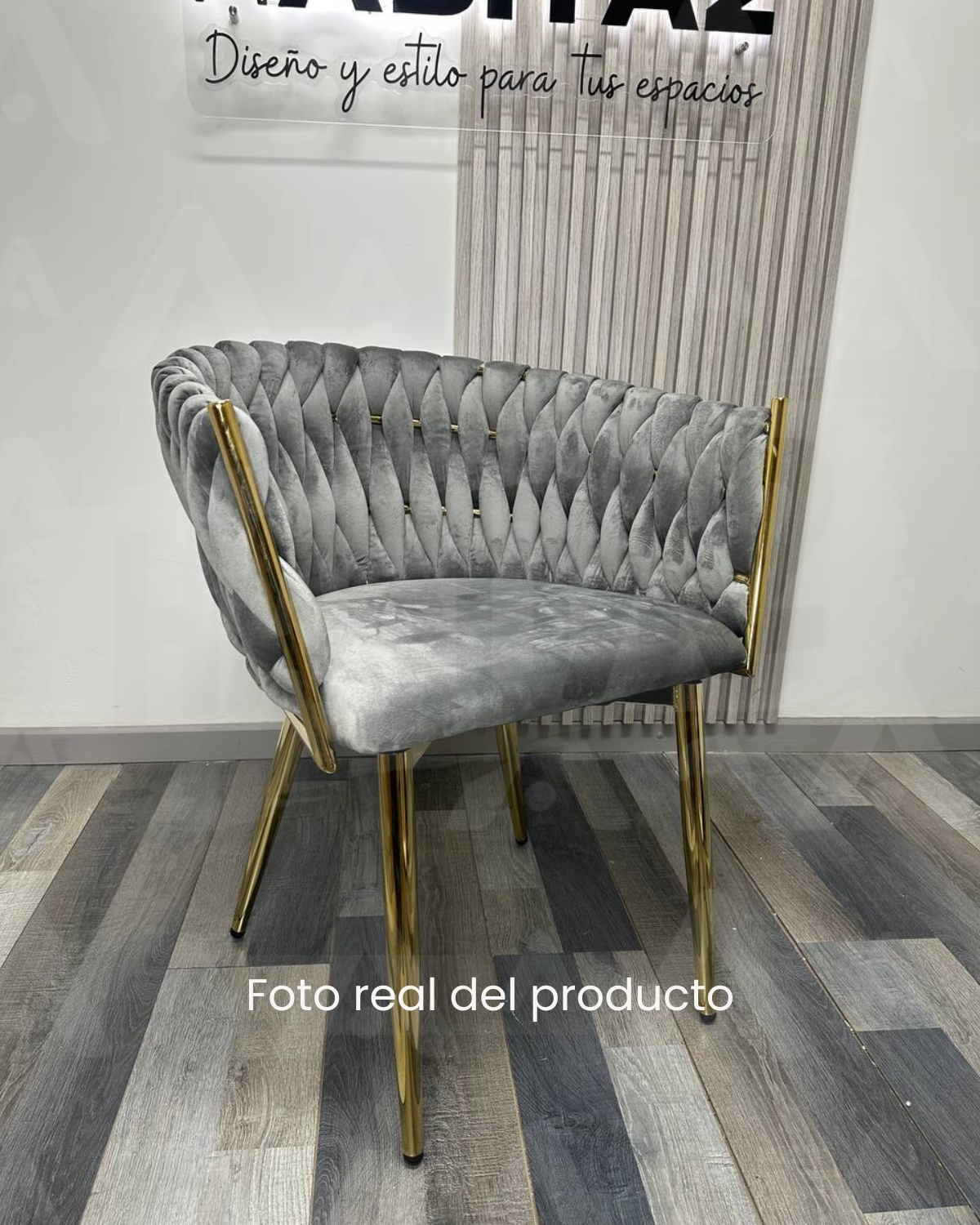PACK 2 SILLAS SITIALES ELEGANTES QUEEN TERCIOPELO - GRIS - 2