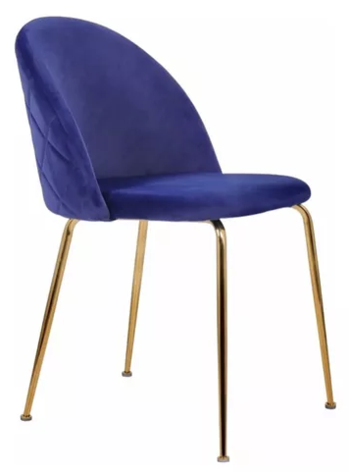 SILLA SITIAL TERCIOPELO GOLD - AZUL - 1