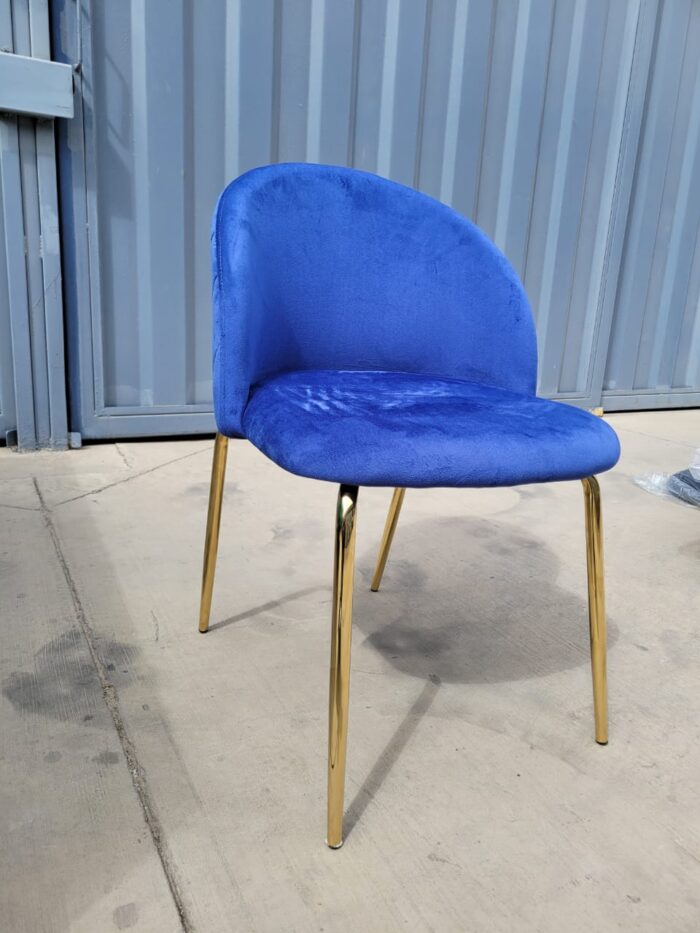 SILLA SITIAL TERCIOPELO GOLD - AZUL - 4