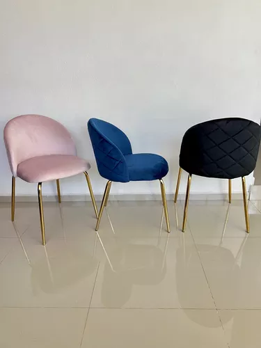 PACK 2 SILLA SITIAL TERCIOPELO GOLD - AZUL - 2