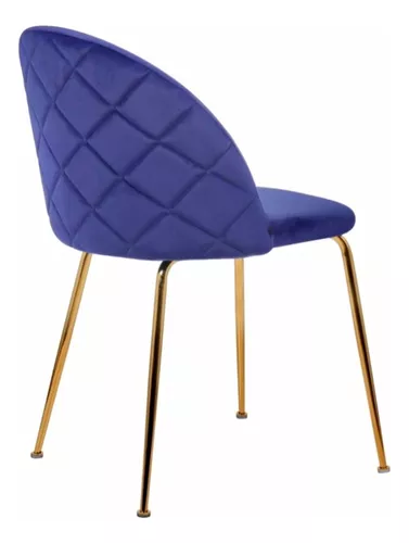PACK 2 SILLA SITIAL TERCIOPELO GOLD - AZUL - 3