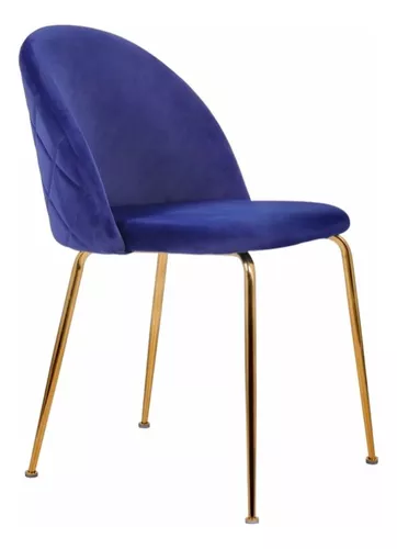 PACK 4 SILLA SITIAL TERCIOPELO GOLD - AZUL - 4