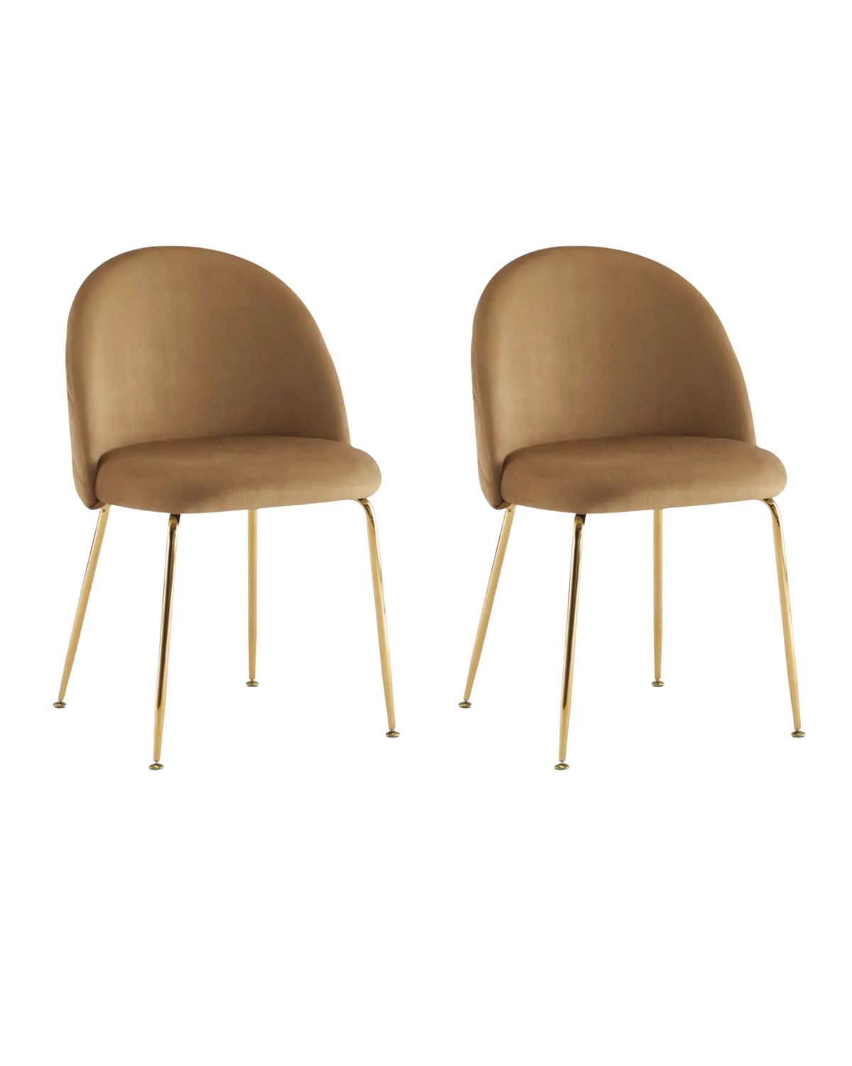PACK 2 SILLA SITIAL TERCIOPELO GOLD - CAFE - 1