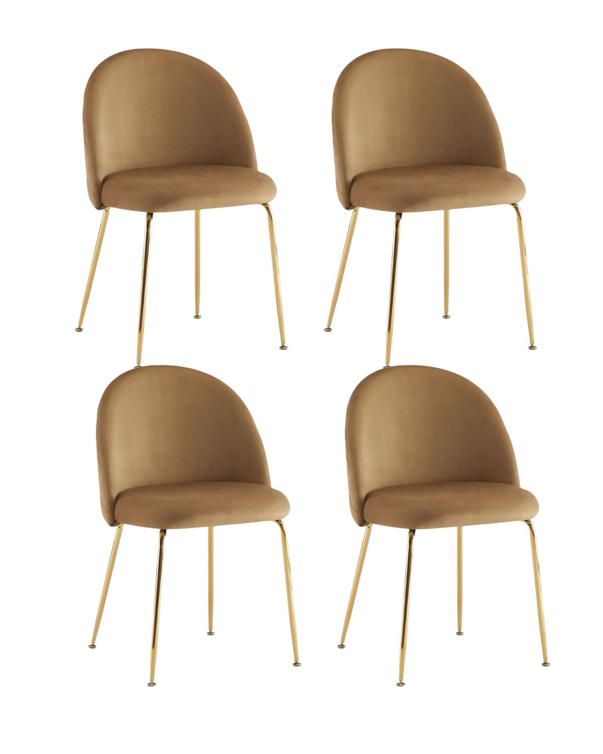 PACK 4 SILLA SITIAL TERCIOPELO GOLD - CAFE - 1