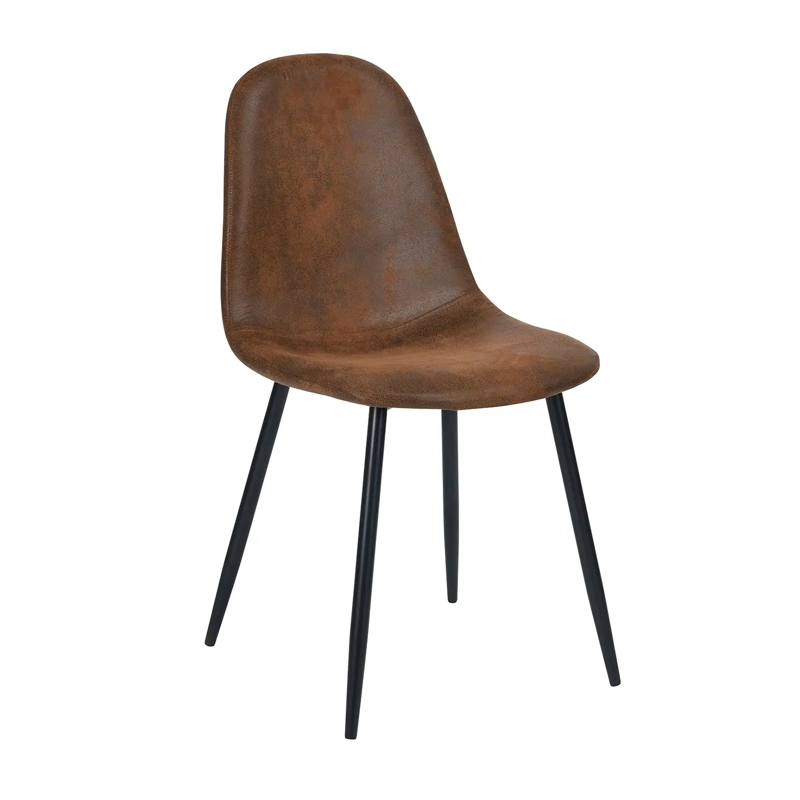 SILLA DE COMEDOR CON ASIENTO TRENDY ECOCUERO TOP CON PATAS NEGRAS - 1