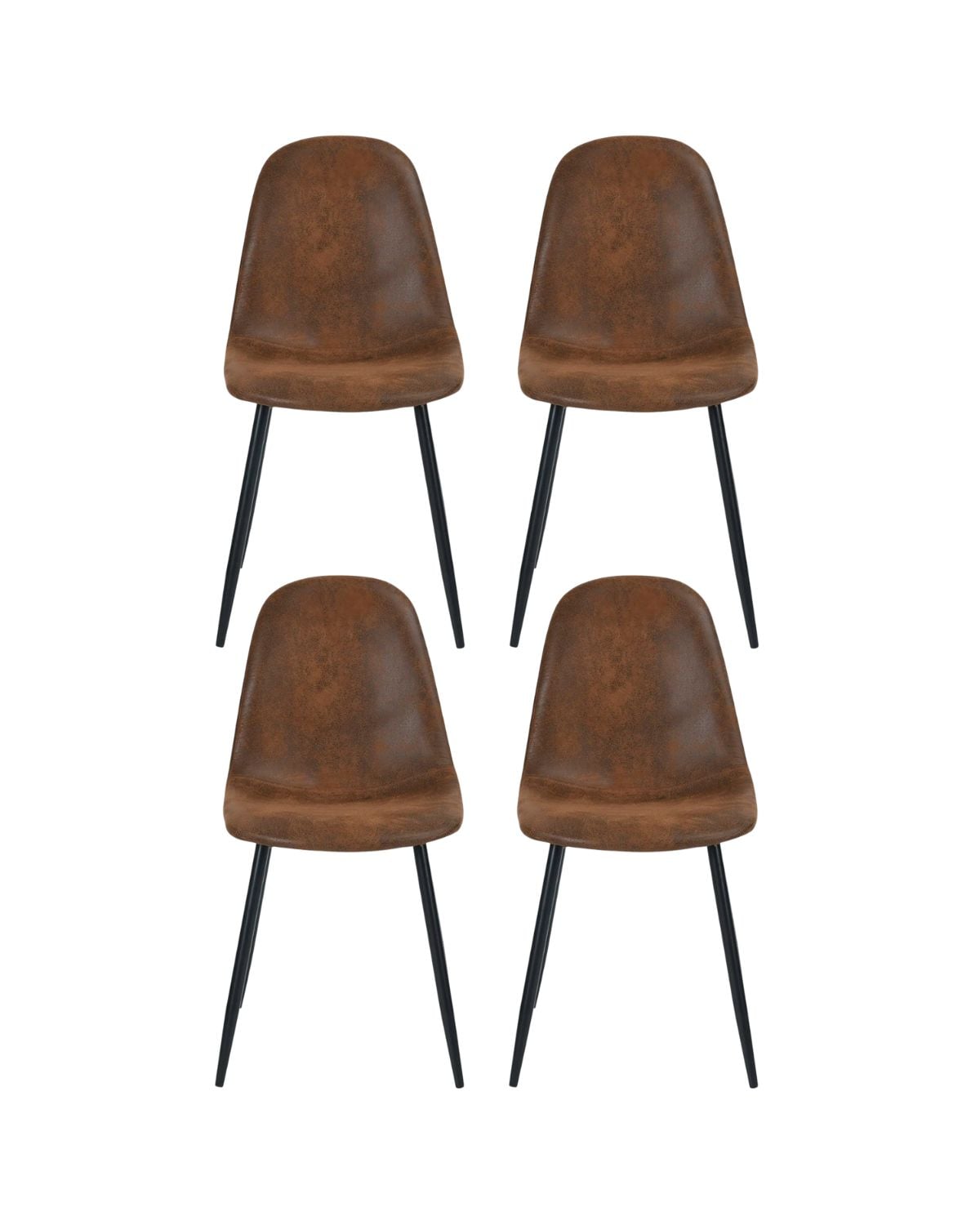 PACK 4 SILLAS DE COMEDOR CON ASIENTO TRENDY ECOCUERO TOP CON PATAS NEGRAS - 1