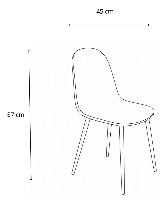 PACK 4 SILLAS DE COMEDOR CON ASIENTO TRENDY ECOCUERO TOP CON PATAS NEGRAS - 4