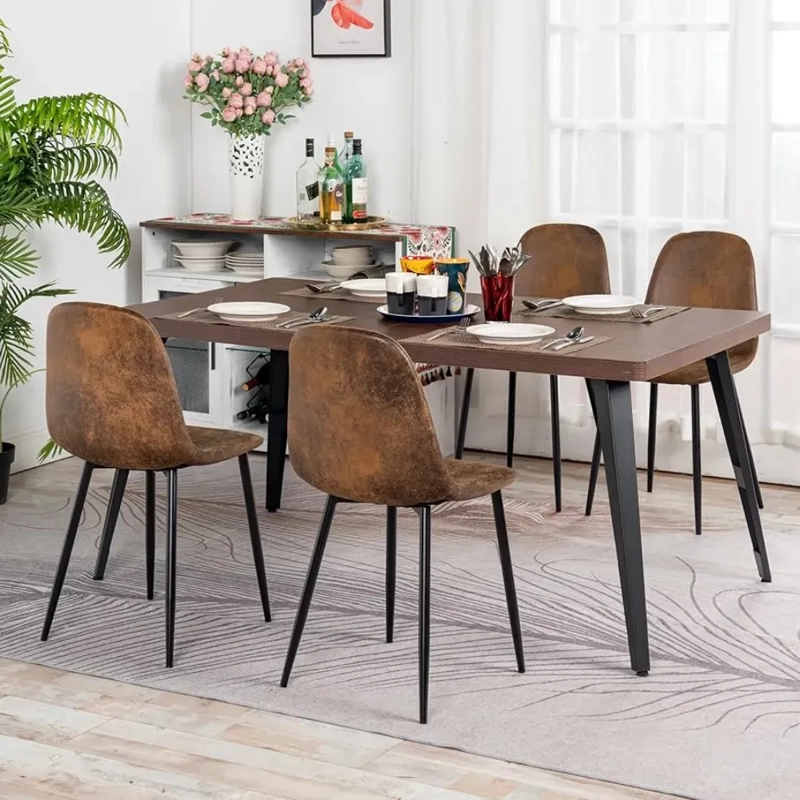 PACK 4 SILLAS DE COMEDOR CON ASIENTO TRENDY ECOCUERO TOP CON PATAS NEGRAS - 6