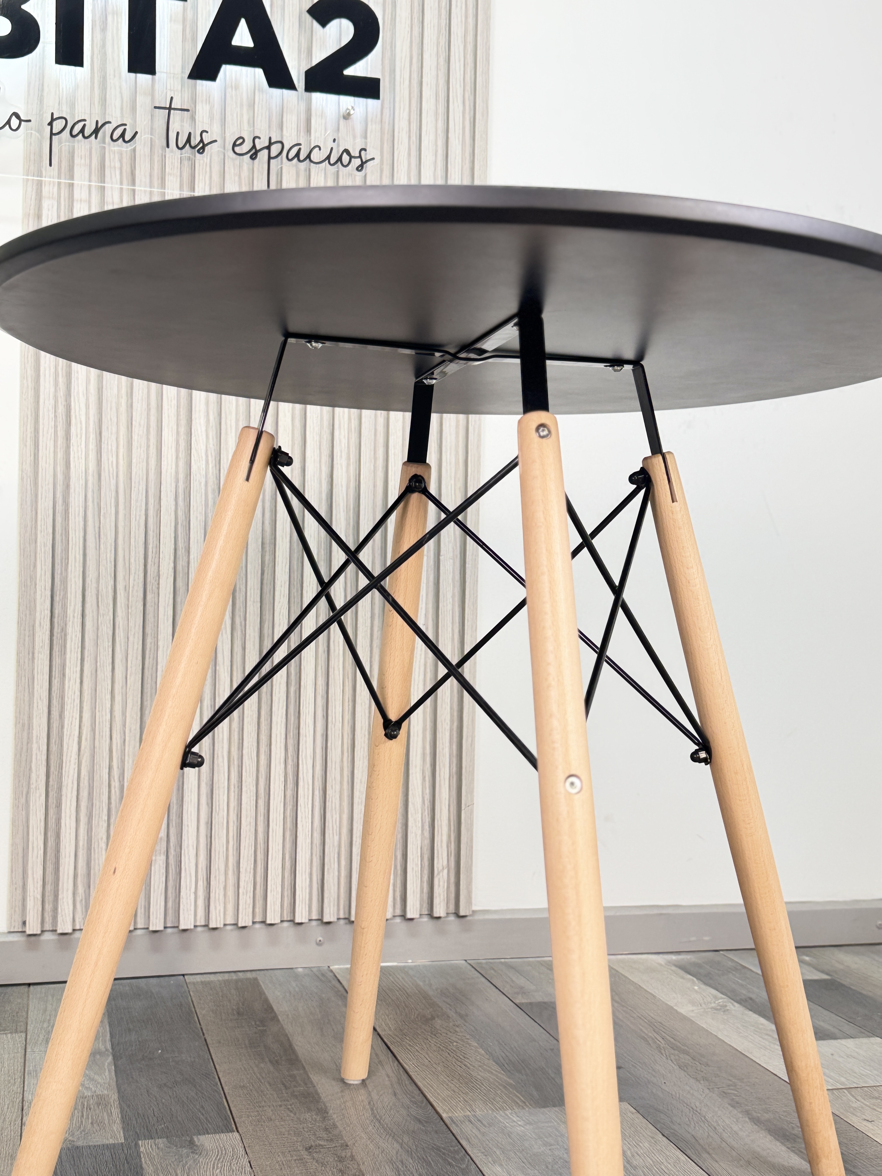 JUEGO DE COMEDOR SILLA URBAN MESA 80CM NEGRO DISEÑO EAMES NEGRO - 4 SILLAS NEGRO - 3