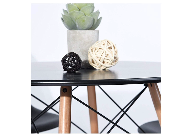JUEGO DE COMEDOR SILLA URBAN MESA 80CM NEGRO DISEÑO EAMES NEGRO - 4 SILLAS NEGRO - 6