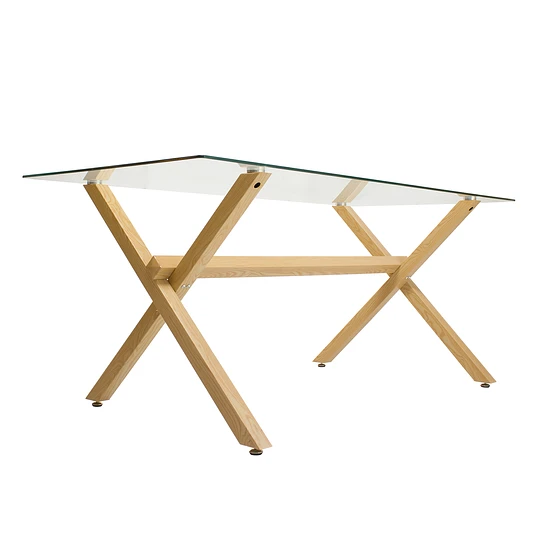 SET DE COMEDOR 4 PUESTOS MESA X 140CM SIMIL MADERA SILLA EAMES - GRIS - 4