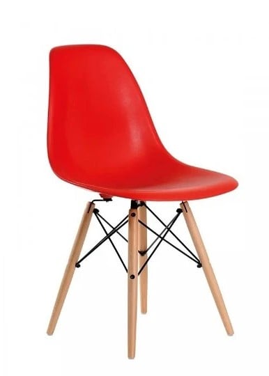 SET DE COMEDOR 4 PUESTOS MESA X 140CM SIMIL MADERA SILLA EAMES - ROJO - 3