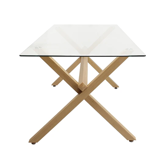 SET DE COMEDOR 4 PUESTOS MESA X 140CM SIMIL MADERA SILLA EAMES - ROJO - 4