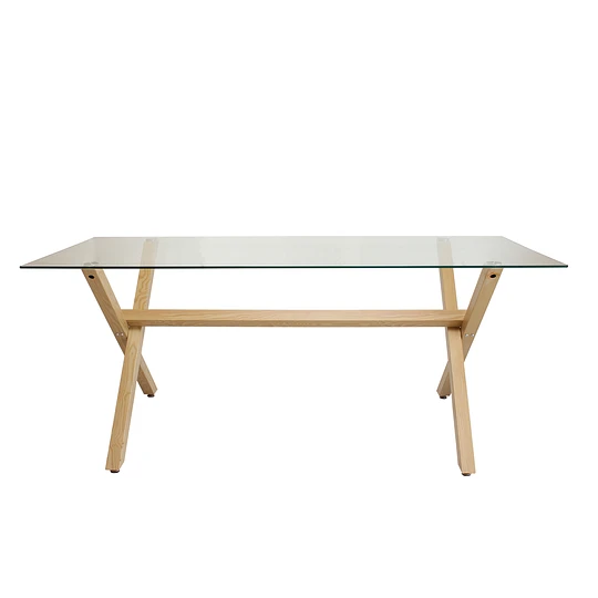 SET DE COMEDOR 4 PUESTOS MESA X 140CM SIMIL MADERA SILLA EAMES - ROJO - 5