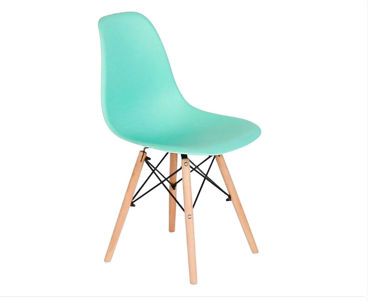 SET DE COMEDOR 4 PUESTOS MESA X 140CM SIMIL MADERA SILLA EAMES - MENTA - 5
