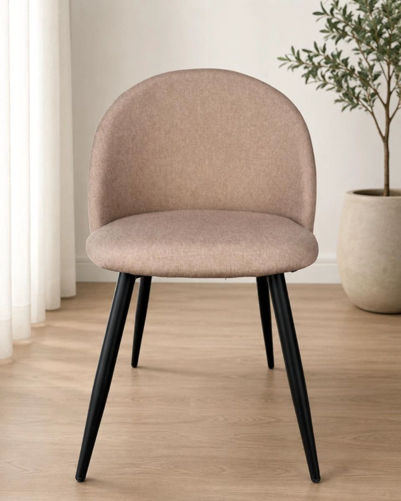 PACK 4 SILLAS DE COMEDOR NORDIC TAPIZ LINO DIAMANTE - BEIGE - 2