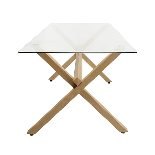 SET DE COMEDOR 6 PUESTOS MESA X 140CM SIMIL MADERA SILLA EAMES - BLANCO - 4