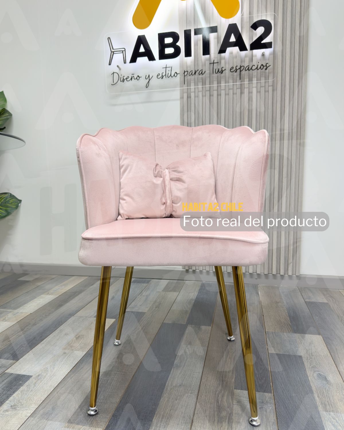 SILLA SITIAL FANCY DE TOCADOR FELPA CON RESPALDO CORONA PARA DORMITORIO - ROSADA - 4