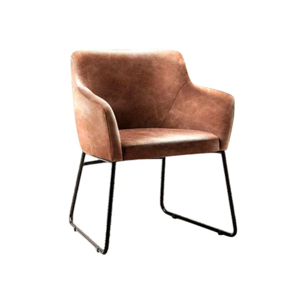 POLTRONA O SITIAL LEAH ASIENTO CUERO SINTETICO CON BASE INNOVADORA EN COLOR NEGRO - 1