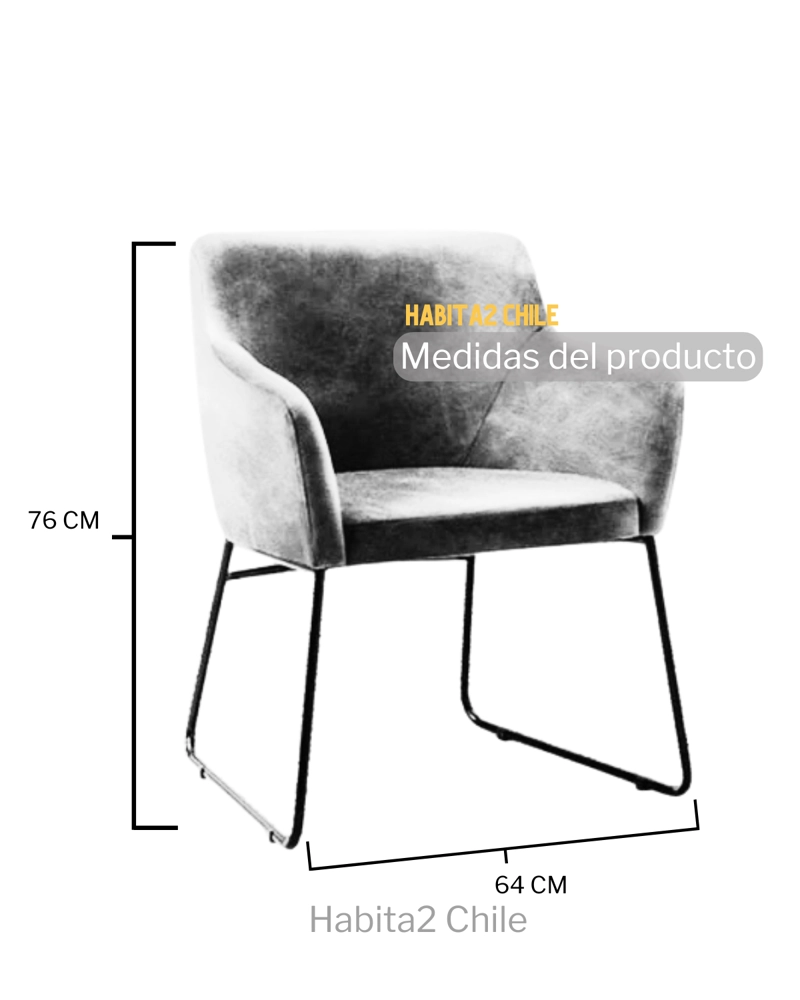 PACK 2 POLTRONAS O SITIALES LEAH ASIENTO CUERO SINTETICO CON BASE EN COLOR NEGRO - 4