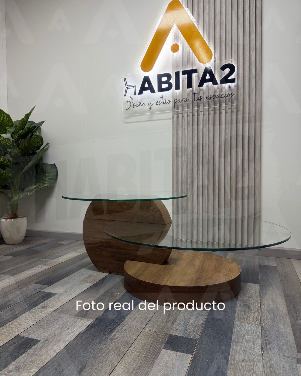 MESA DE CENTRO 70CM MODERNO VIDRIO REDONDO 3 NIVELES GLASSY - 2