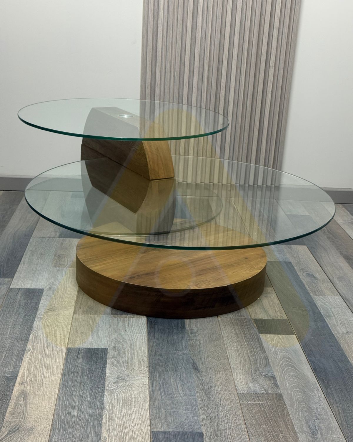 MESA DE CENTRO 70CM MODERNO VIDRIO REDONDO 3 NIVELES GLASSY - 3